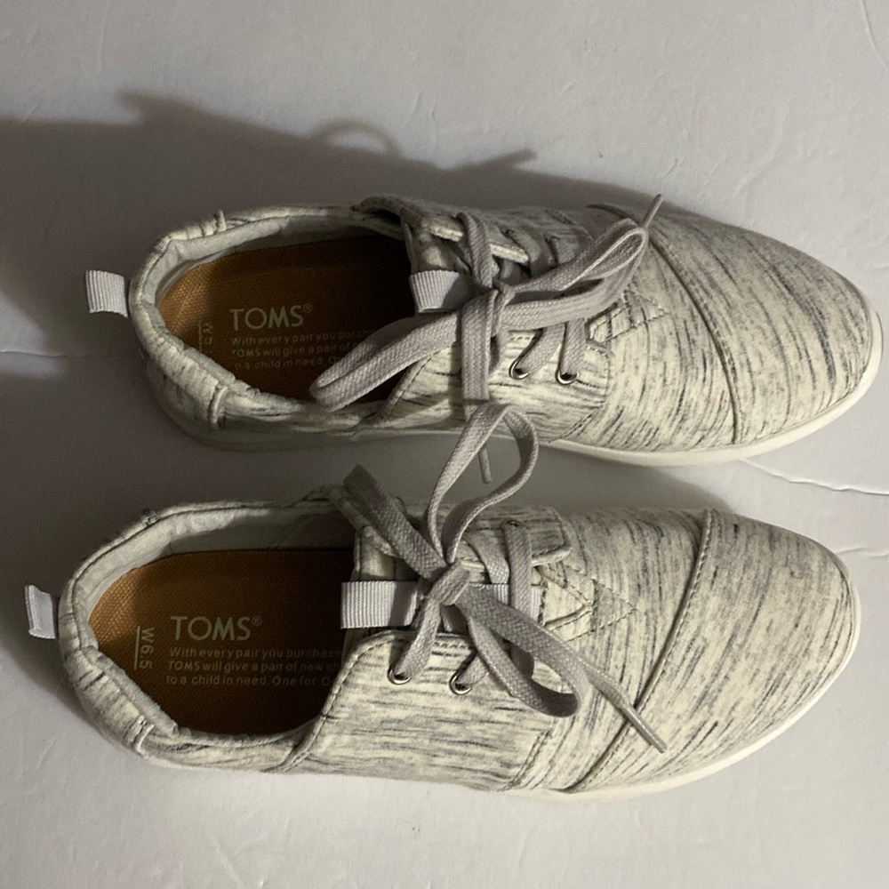 EUC TOMS DEL REY Sneakers, Birch Heather Jersey, Sz 6.5, Like new, Kicks - Picture 6 of 15